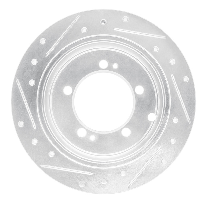 Chrysler Sebring Brake Rotor (1) - Rear Right - R1 Concepts - Drilled & Slotted - Silver - `94-`07